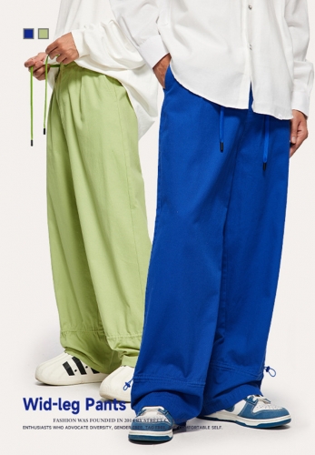Twill laser wide-leg straight-leg loose overalls
