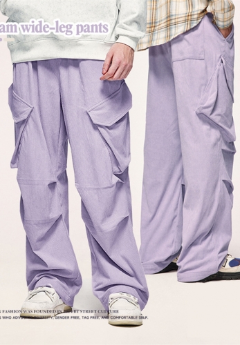 pit pattern loose workwear wide leg pants