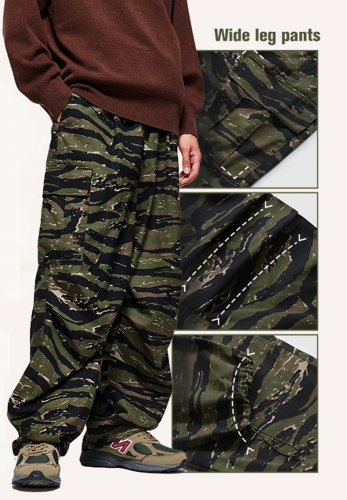 Classic Camouflage Wide Leg Pants