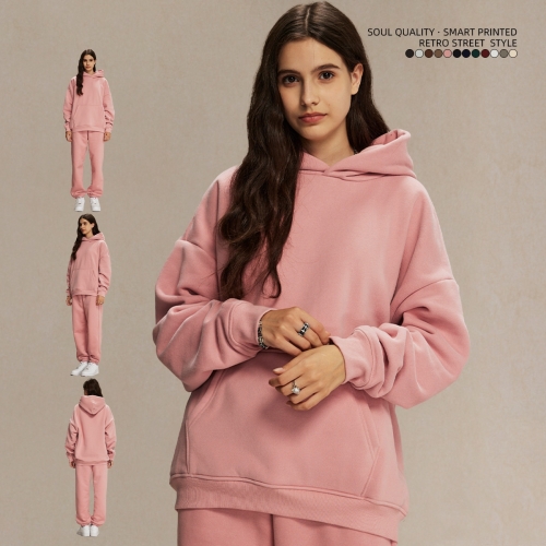 パーカー・フーディ NOT4NERD Defy Death Pullover Hood Pink HD078PK 400G polar fleece hooded oversize non-fleece padded hoodie