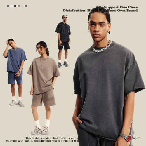 Heavyweight loose-fitting vintage washed casual suit