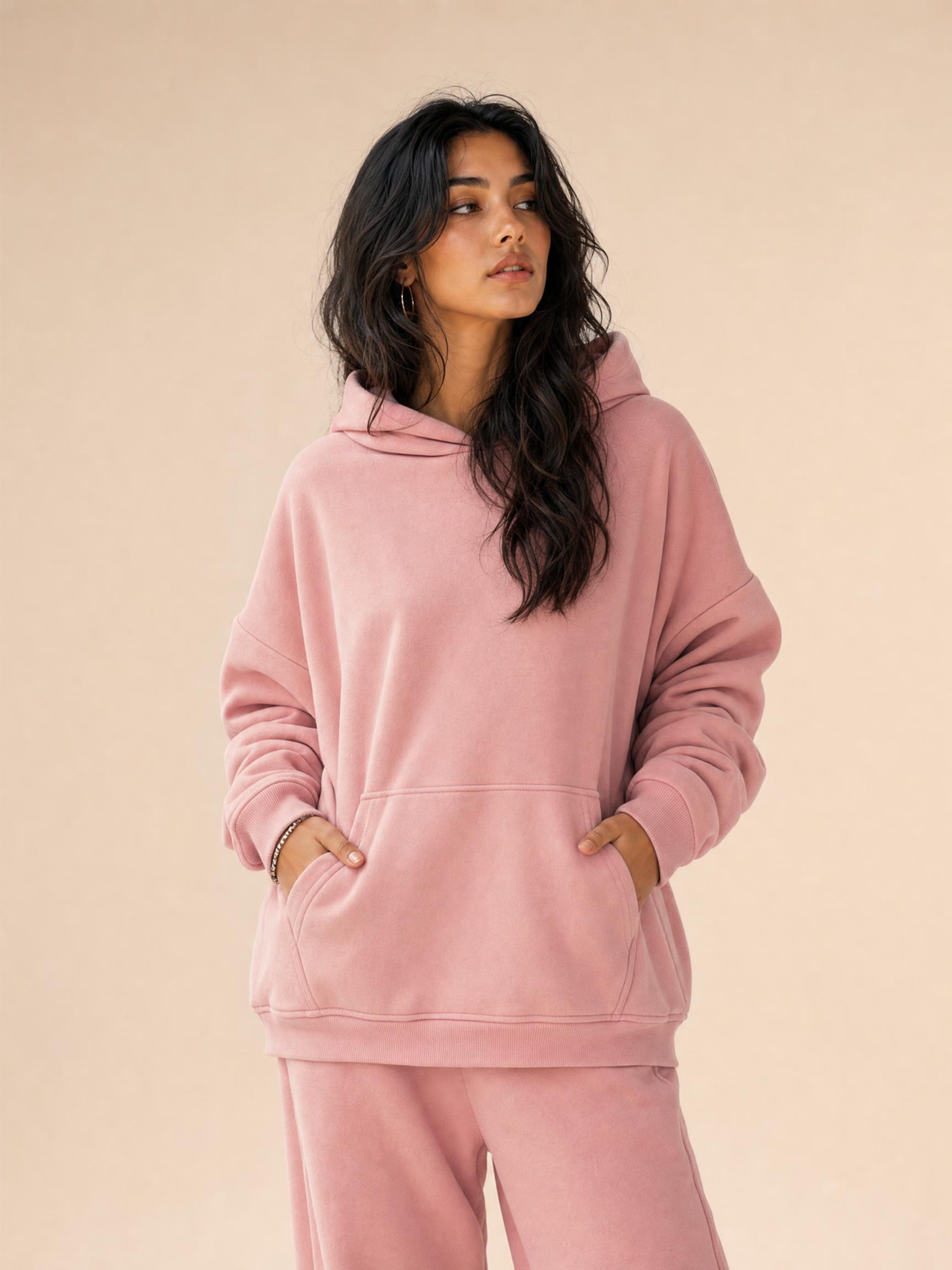 400G polar fleece hooded oversize non-fleece padded hoodie