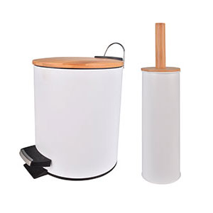 5L Pedal Bin With Bamboo Lid
