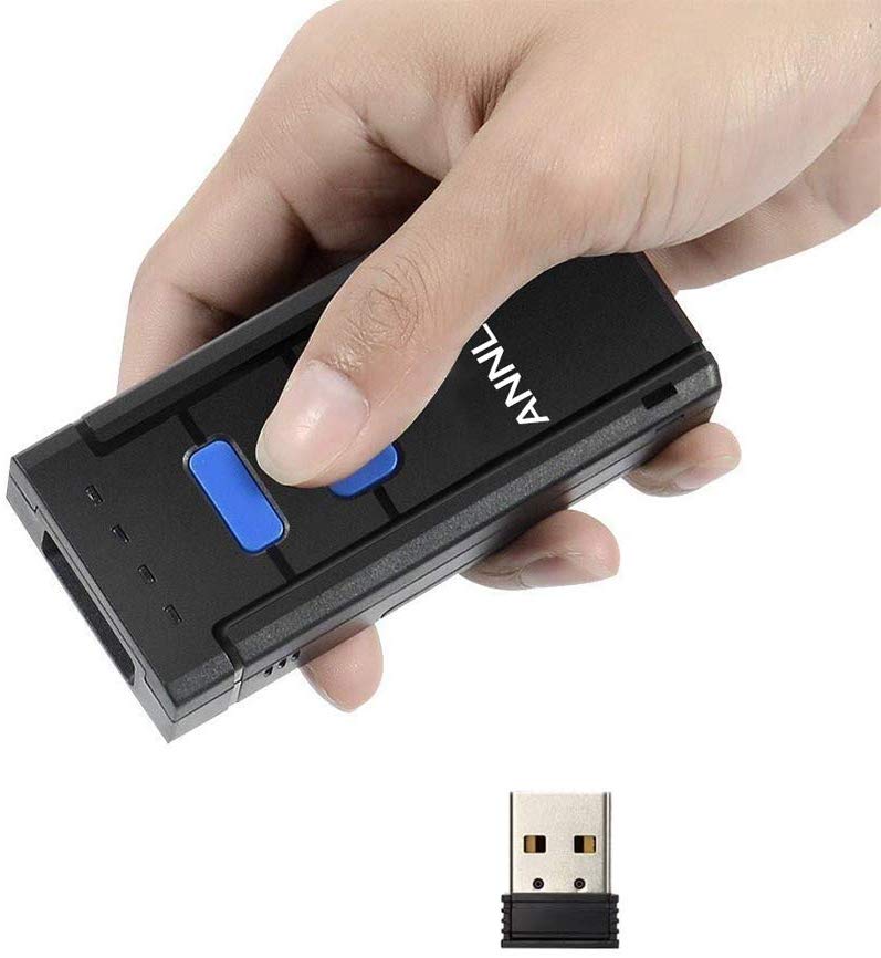 ANNLOV 1D Mini Bluetooth Barcode Scanner, with Bluetooth & 2.4G Wireless & USB Wired Connection, Portable CCD Bar Code Reader Compatible with PC/Android/iPhone/iOS/Tablet, Support Screen Scanning
