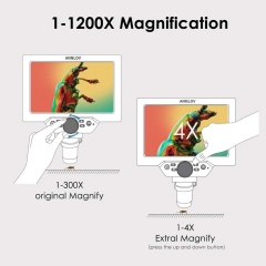 7 inch LCD Digital Microscope ANNLOV 1-1200X USB Maginfication Handheld Electronic Coin Microscope Video Camera with 8 Adjustable LED Lights for Adults Coin Inspection Kids Outside Use