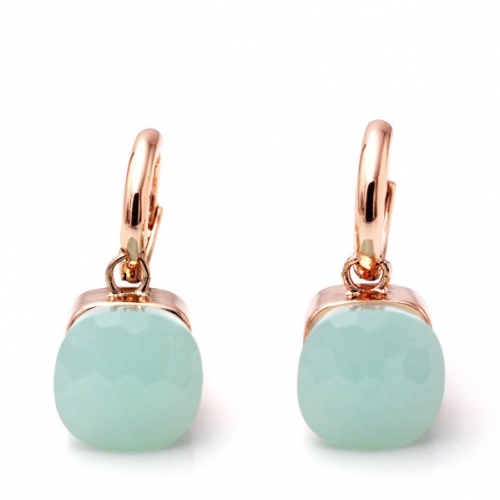 LLATO NUDO ™ EARRINGS IN ROSE GOLD WITH SYNTHETIC JADE