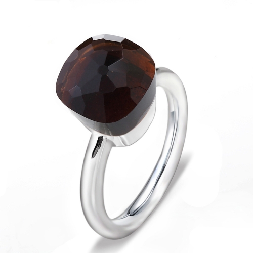 LLATO NUDO ™ Ring IN 925 STERLING SILVER WITH SMOKY QUARTZ