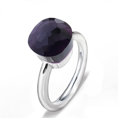 LLATO NUDO ™ Ring IN 925 STERLING SILVER WITH PURPLE QUARTZ