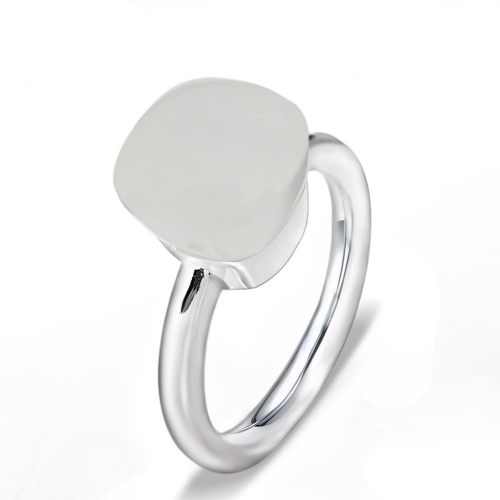 LLATO NUDO ™ Ring IN 925 STERLING SILVER WITH WHITE JADE