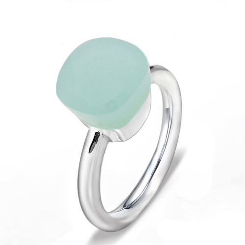 LLATO NUDO ™ Ring IN 925 STERLING SILVER WITH GREEN JADE STONE