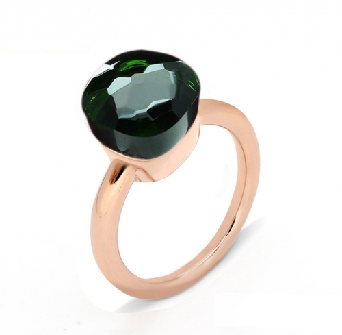 LLATO NUDO ™ Ring IN ROSE GOLD WITH  GREEN QUARTZ