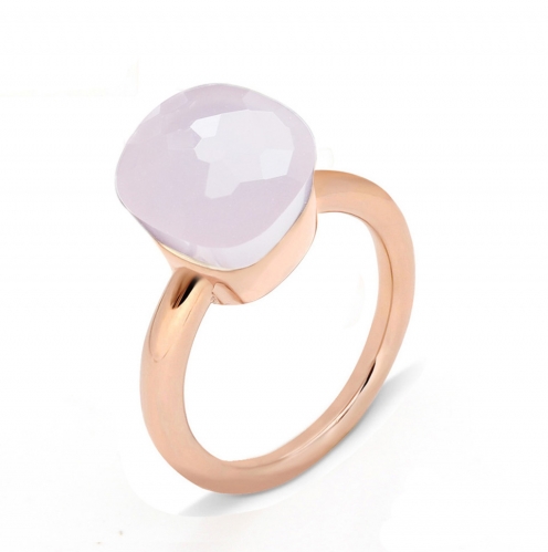 LLATO NUDO ™ Ring IN ROSE GOLD WITH PINK QUARTZ