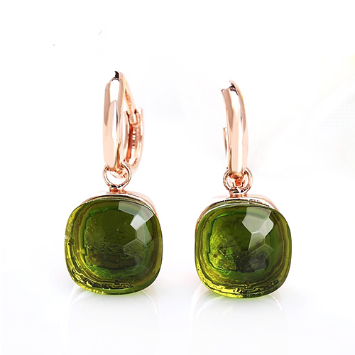 LLATO NUDO ™ EARRINGS IN ROSE GOLD WITH PRASIOLITE