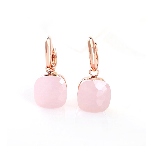 LLATO NUDO ™ EARRINGS IN ROSE GOLD WITH  PINK QUARTZ