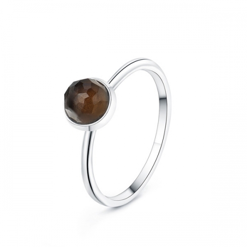 LLATO NUDO ™ Ring in 925 Sterling silver With MINI SMOKY Quartz Stone