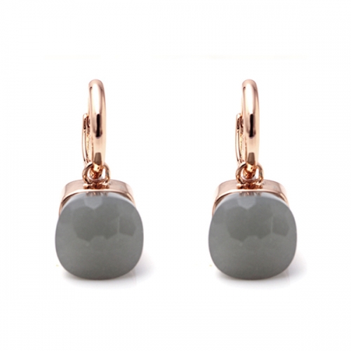 LLATO NUDO ™ EARRINGS IN ROSE GOLD WITH  GREY QUARTZ
