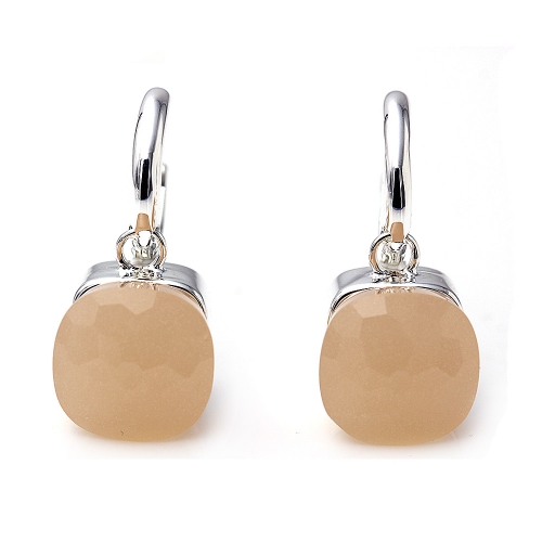 LLATO NUDO ™ EARRINGS IN 925 STERLING SILVER WITH LIGHT PINK QUARTZ