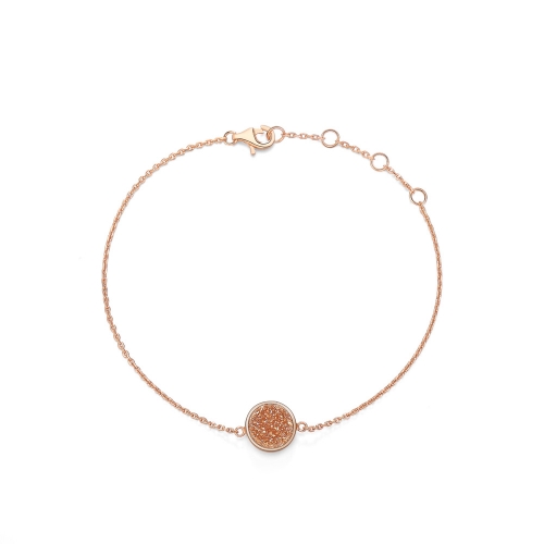 CARWENIYA®  Beautiful Rose Gold Stone Round Bracelet