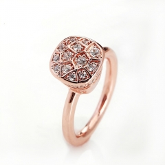 LLATO NUDO ™ RING IN ROSE GOLD AND POLISHED WITH ZIRCON
