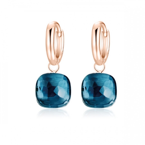 LLATO NUDO ™ EARRINGS IN ROSE GOLD WITH LONDON BLUE TOPAZ HOT SALE