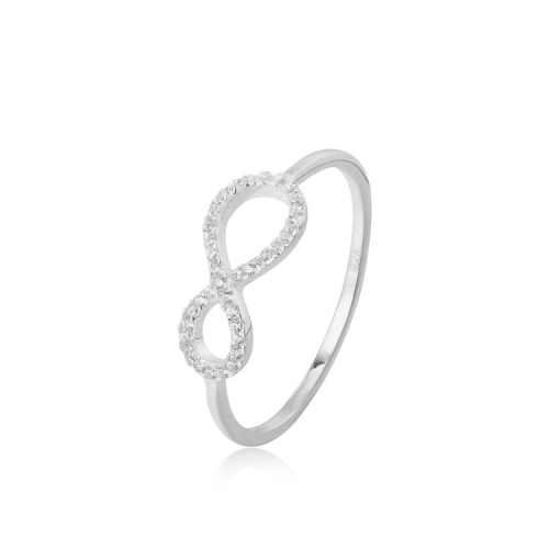 CARWENIYA® Infinity Ring In 925 Sterling Silver With Zircon