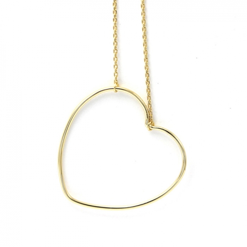 CARWENIYA® Necklace in 925 Sterling Silver Gold Plated With love heart  Charm