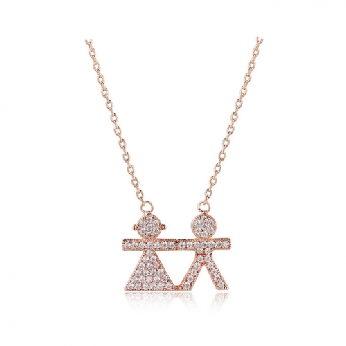 CARWENIYA® Lovely Rose Gold Lovers Necklaces For Women Gift Beautiful Jewelry