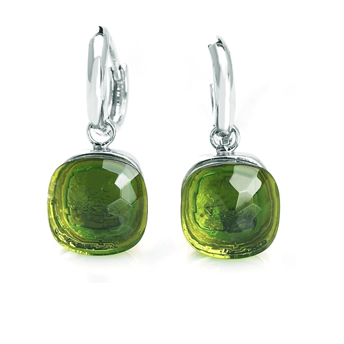 LLATO NUDO ™ EARRINGS IN  925 STERLING SILVER WITH PRASIOLITE