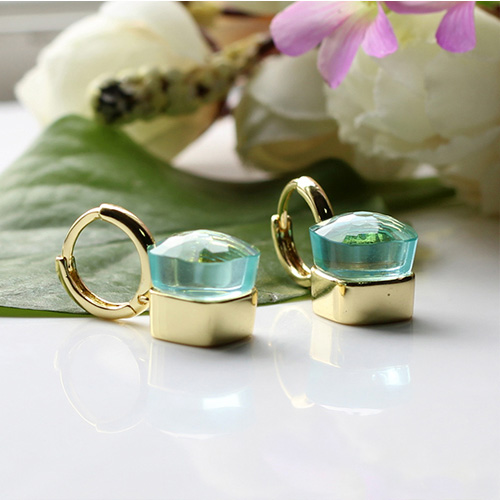 LLATO NUDO ™ EARRINGS IN 18k GOLD WITH BLUE TOPAZ TOP SALE