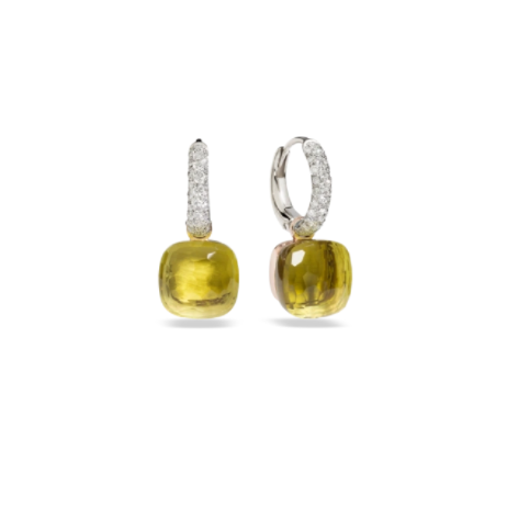 LLATO NUDO™ luxury style fashion zircon earrings in rose gold with lemon quartz best gift for women