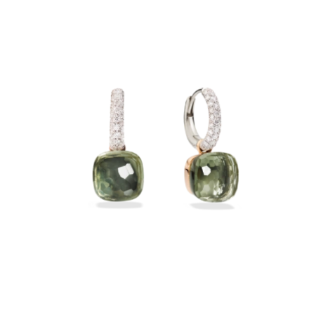 LLATO NUDO™ luxury style fashion zircon earrings in rose gold with prasiolite best gift for women