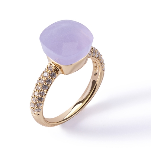 LLATO NUDO ™ Classic Ring in 18k gold with lavande quartz and diamonds best gift for women