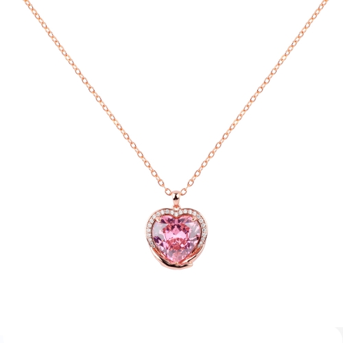 LLATO NUDO ™ Love Heart Pendant & Necklace with Garnet Quartz Birthstone for Women Girls gift