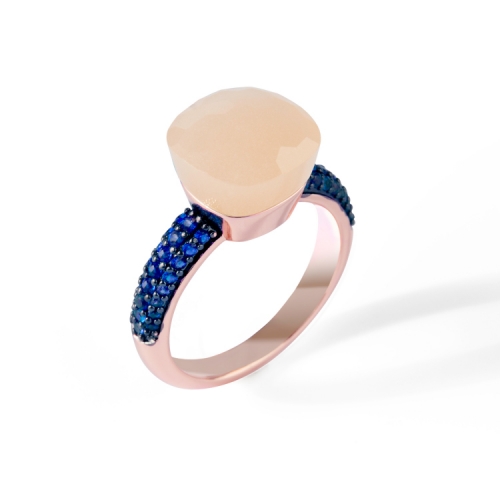 New Arrivals LLATO NUDO™ luxury style fashion rings in rose gold with quartz stone and inlay blue zircon best gift for women