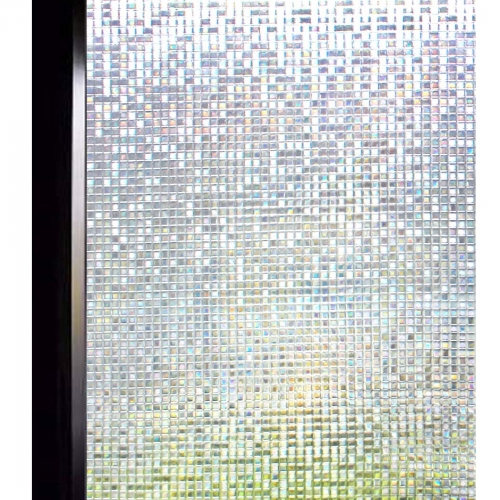 DUOFIRE 3D Small Mosaic Privacy Window Film Decorative Film Static Cling Glass Film No Glue Anti-UV Window Sticker（17.7 x 78.7inch）