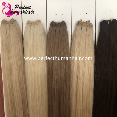 Double Drawn Hand Tied Hair Weft In Remy Virgin Cuticle Remy Hair Extensions