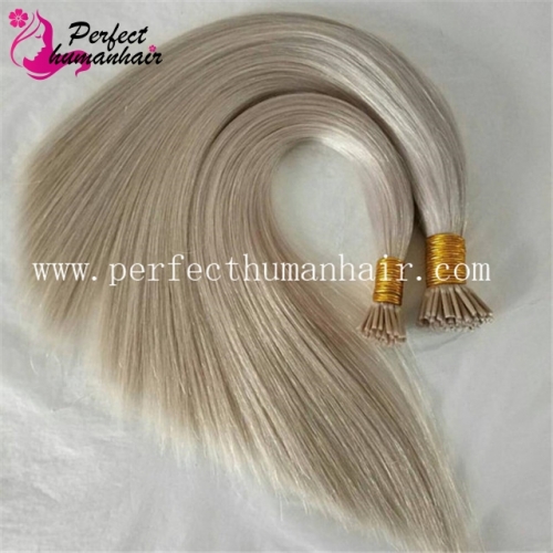 I Tip Keratin Pre bonded Hair Extensions Remy Russian Human Hair On The Capsule  Fusion Hair  60A  22INCH