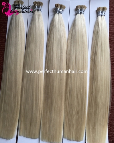 60# double drawn  cuticle remy i tip hair stick tip hair 22" in stock