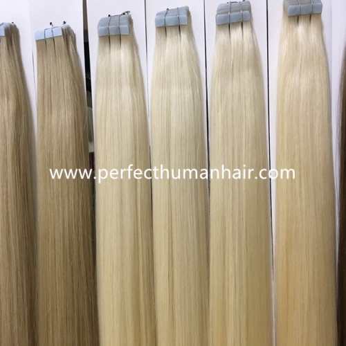 Tape In Hair Extensions Human Hair 100% Real Remy Human Hair Extension double drawn thick ends hair  20“ 22” many color in stock