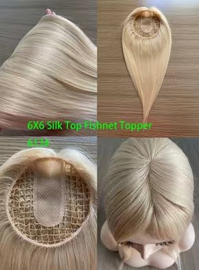 High Quality Integration Fish Net Hair Pieces Woman Toupee Silk Top Topper Chinese Cuticle Remy Human Hair