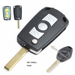 Flip Remote Key Shell for BMW 3 5 7 SERIES Z3 Z4 E38 E39 E46 HU92 Blade