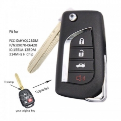 Upgraded Remote Key Fob 3+1 Button 314MHz H for Toyota RAV4 Corolla Camry 2014-2016