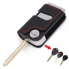 Modified Remote Key Shell 2-4 Button for TOYOTA Camry RAV4 Scion Carbon Fiber Covered Leather