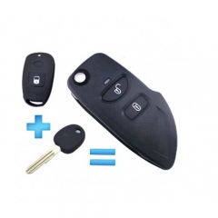 Carcasa de llave remota plegable modificada de 2 botones para Hyundai