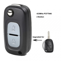 Modified Flip Remote Key 2B 433MHz PCF7946 Chip for Renault VIVARO MOVANO TRAFFIC MASTER KANGOO