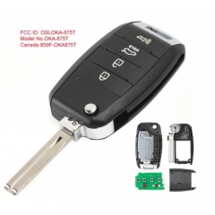 Flip Remote Car Key Fob 3+1 Button 433MHz for Kia Soul 2014-2017 FCC ID: OSLOKA-875T
