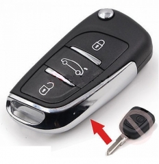 DS Stylish New Folding Remote Key 3 Button 433MHZ ID46 Chip for Peugeot Citroen 206