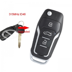 Upgraded Flip Remote Car Key Fob 2+1 Button 315MHz ID46 for KIA Sportage 2005-2010 P/N: 95430-1F110
