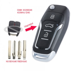 Mando a distancia para coche con 2 botones y 433 MHz ID40 para Opel, número de pieza: 93286048