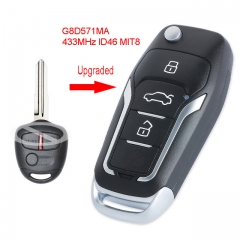 Upgraded Flip Remote Car Key Fob 433MHz ID46 for Mitsubishi Triton ML and MN Series 07/2006 - 2014